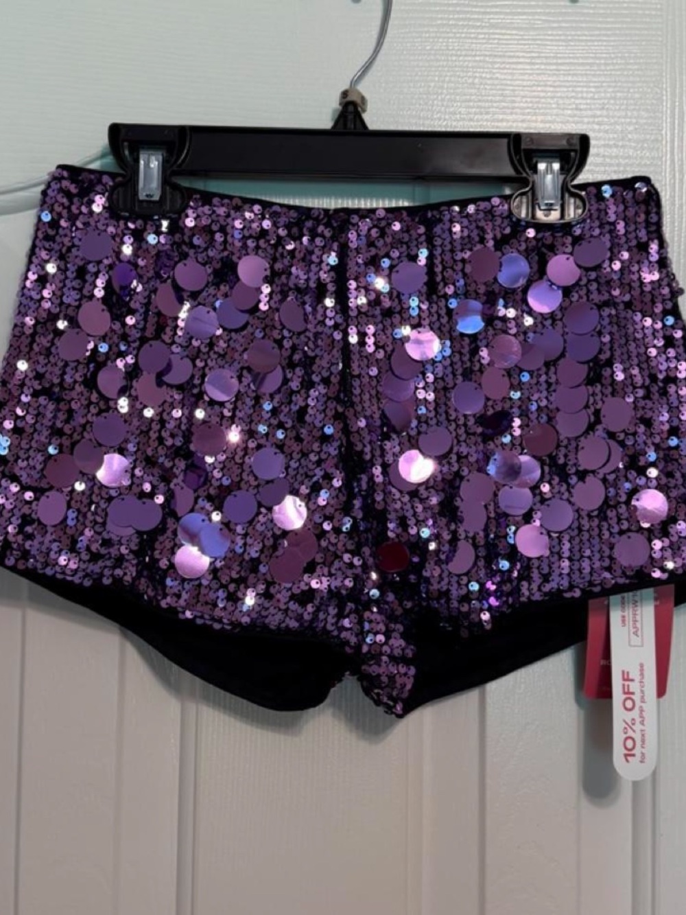 ROMWE Purple Sequin Women’s Shorts